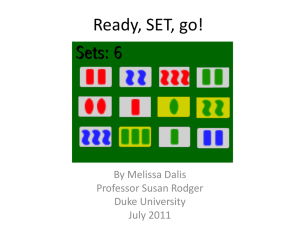 Ready, SET, go! By Melissa Dalis Professor Susan Rodger Duke University
