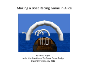 Making a Boat Racing Game in Alice By Jenna Hayes