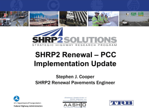 SHRP2 Renewal PCC Implementation Update