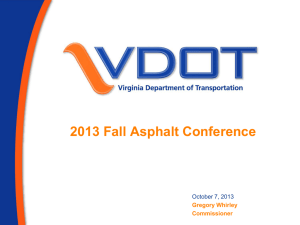 2013 Fall Asphalt Conference - Commissioner's Comments