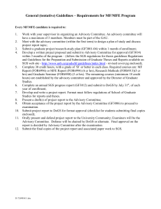 General (tentative) Guidelines – Requirements for MF/MFE Program