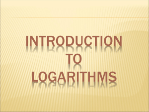 Introduction to Logarithms Powerpoint