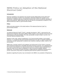NEMA Policy on Adoption of the National Electrical Code 