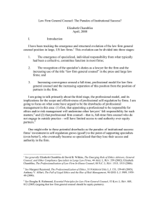 "Law Firm General Counsel: The Paradox of Institutional Success?"