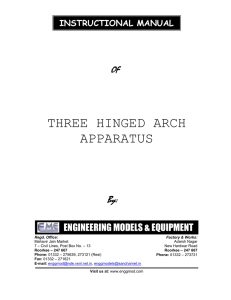Three Hinged Arch Apparatus