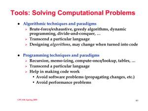 Tools: Solving Computational Problems