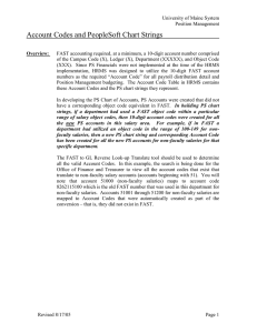 Account Codes and PeopleSoft Chart Strings