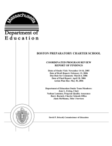 BOSTON PREPARATORY CHARTER SCHOOL COORDINATED PROGRAM REVIEW REPORT OF FINDINGS