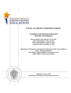 EXCEL ACADEMY CHARTER SCHOOL  COORDINATED PROGRAM REVIEW REPORT OF FINDINGS