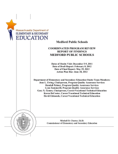 Medford Public Schools MEDFORD PUBLIC SCHOOLS COORDINATED PROGRAM REVIEW