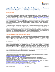 Appendix  C.  Parent  Feedback:  A ... Research &amp; Practice and ESE Recommendations