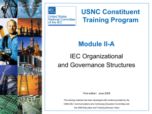 USNC Constituent Training Program Module II-A IEC Organizational