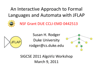 An Interactive Approach to Formal Languages and Automata with JFLAP Duke University
