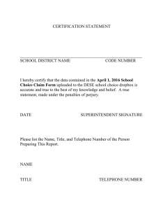 CERTIFICATION STATEMENT __________________________________________________________ SCHOOL DISTRICT NAME