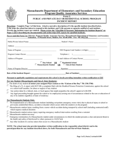 Massachusetts School Incident Report Form
