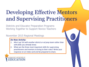 Developing Effective Mentors and Supervising Practitioners