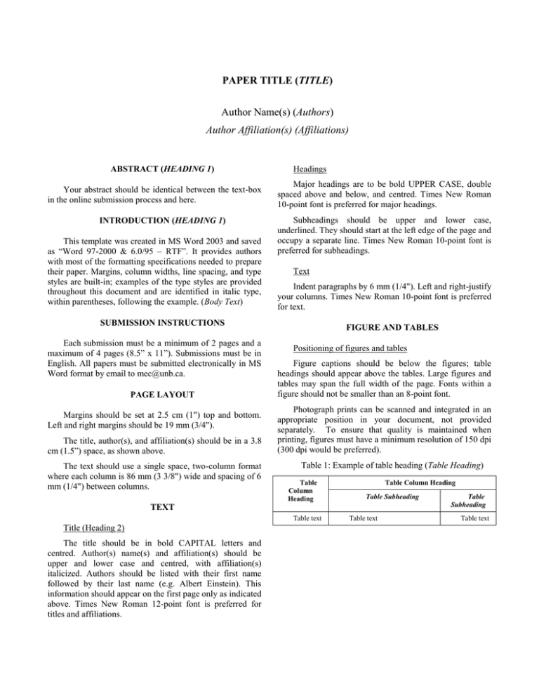 Mec 14 Paper Template