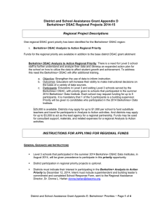 District and School Assistance Grant Appendix D Regional Project Descriptions