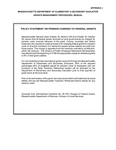 POLICY STATEMENT ON PENSION CHARGES TO FEDERAL GRANTS