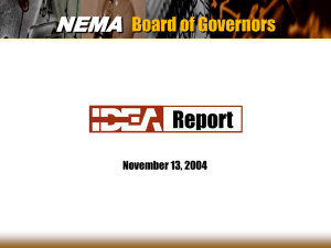 Report NEMA Board of Governors November 13, 2004