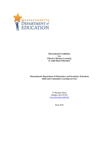 Massachusetts Guidelines For Effective Distance Learning