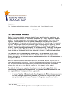 The Evaluation Process 1 Guidelines: