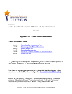 Appendix B:  Sample Assessment Forms