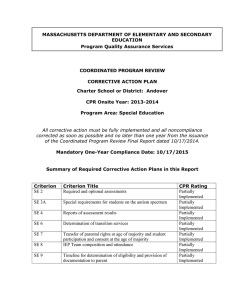 MASSACHUSETTS DEPARTMENT OF ELEMENTARY AND SECONDARY EDUCATION Program Quality Assurance Services