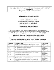 MASSACHUSETTS DEPARTMENT OF ELEMENTARY AND SECONDARY EDUCATION Program Quality Assurance Services