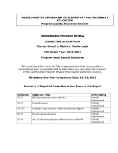 MASSACHUSETTS DEPARTMENT OF ELEMENTARY AND SECONDARY EDUCATION Program Quality Assurance Services