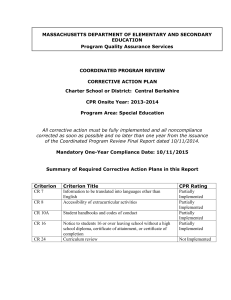 MASSACHUSETTS DEPARTMENT OF ELEMENTARY AND SECONDARY EDUCATION Program Quality Assurance Services