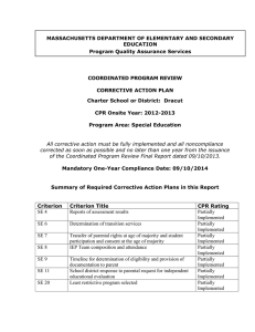 MASSACHUSETTS DEPARTMENT OF ELEMENTARY AND SECONDARY EDUCATION Program Quality Assurance Services