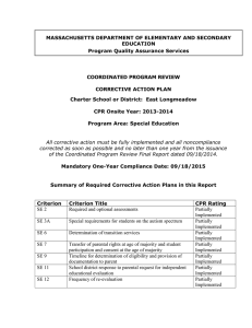 MASSACHUSETTS DEPARTMENT OF ELEMENTARY AND SECONDARY EDUCATION Program Quality Assurance Services