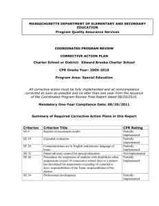 MASSACHUSETTS DEPARTMENT OF ELEMENTARY AND SECONDARY EDUCATION Program Quality Assurance Services