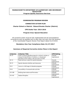 MASSACHUSETTS DEPARTMENT OF ELEMENTARY AND SECONDARY EDUCATION Program Quality Assurance Services