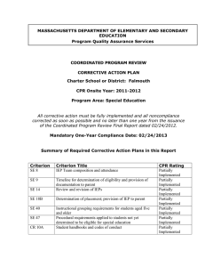 MASSACHUSETTS DEPARTMENT OF ELEMENTARY AND SECONDARY EDUCATION Program Quality Assurance Services