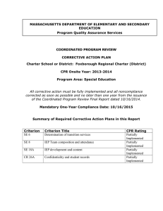 MASSACHUSETTS DEPARTMENT OF ELEMENTARY AND SECONDARY EDUCATION Program Quality Assurance Services