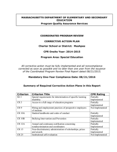 MASSACHUSETTS DEPARTMENT OF ELEMENTARY AND SECONDARY EDUCATION Program Quality Assurance Services