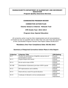 MASSACHUSETTS DEPARTMENT OF ELEMENTARY AND SECONDARY EDUCATION Program Quality Assurance Services