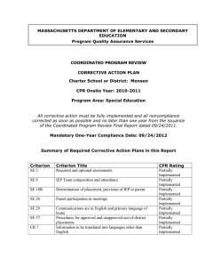 MASSACHUSETTS DEPARTMENT OF ELEMENTARY AND SECONDARY EDUCATION Program Quality Assurance Services