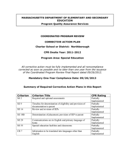 MASSACHUSETTS DEPARTMENT OF ELEMENTARY AND SECONDARY EDUCATION Program Quality Assurance Services