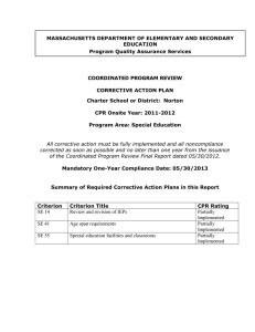 MASSACHUSETTS DEPARTMENT OF ELEMENTARY AND SECONDARY EDUCATION Program Quality Assurance Services