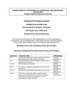 MASSACHUSETTS DEPARTMENT OF ELEMENTARY AND SECONDARY EDUCATION Program Quality Assurance Services