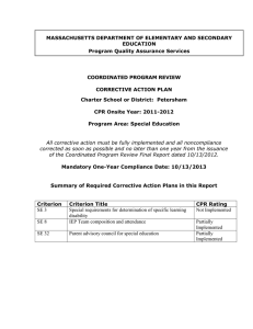 MASSACHUSETTS DEPARTMENT OF ELEMENTARY AND SECONDARY EDUCATION Program Quality Assurance Services