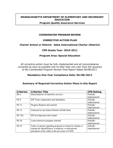 MASSACHUSETTS DEPARTMENT OF ELEMENTARY AND SECONDARY EDUCATION Program Quality Assurance Services