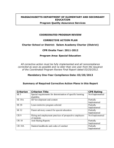 MASSACHUSETTS DEPARTMENT OF ELEMENTARY AND SECONDARY EDUCATION Program Quality Assurance Services