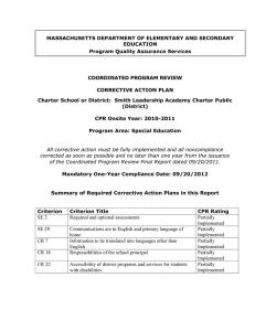 MASSACHUSETTS DEPARTMENT OF ELEMENTARY AND SECONDARY EDUCATION Program Quality Assurance Services