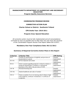 MASSACHUSETTS DEPARTMENT OF ELEMENTARY AND SECONDARY EDUCATION Program Quality Assurance Services