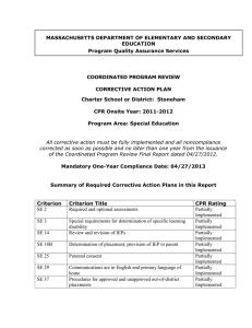 MASSACHUSETTS DEPARTMENT OF ELEMENTARY AND SECONDARY EDUCATION Program Quality Assurance Services