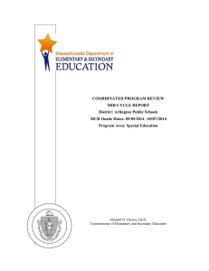 COORDINATED PROGRAM REVIEW MID-CYCLE REPORT District: Arlington Public Schools